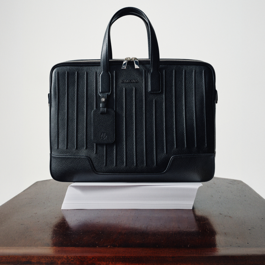 Rimowa Never Still Leather Briefcase Black