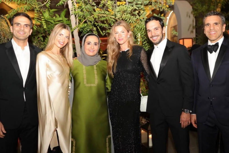 Gui E Laura Valente, Al Mayassa Bint Hamad Al Thani, Gisele Bündchen, Joaquim Valente E Pedro Valente No Gala Franca Fund, Em Doha
