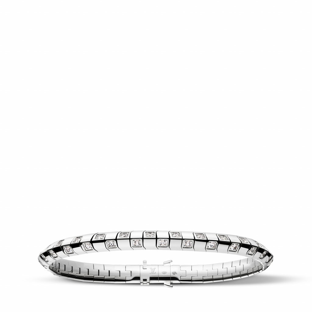 Le Damier De Louis Vuitton Bracelet In White Gold And Diamonds Louis Vuitton Jewelry