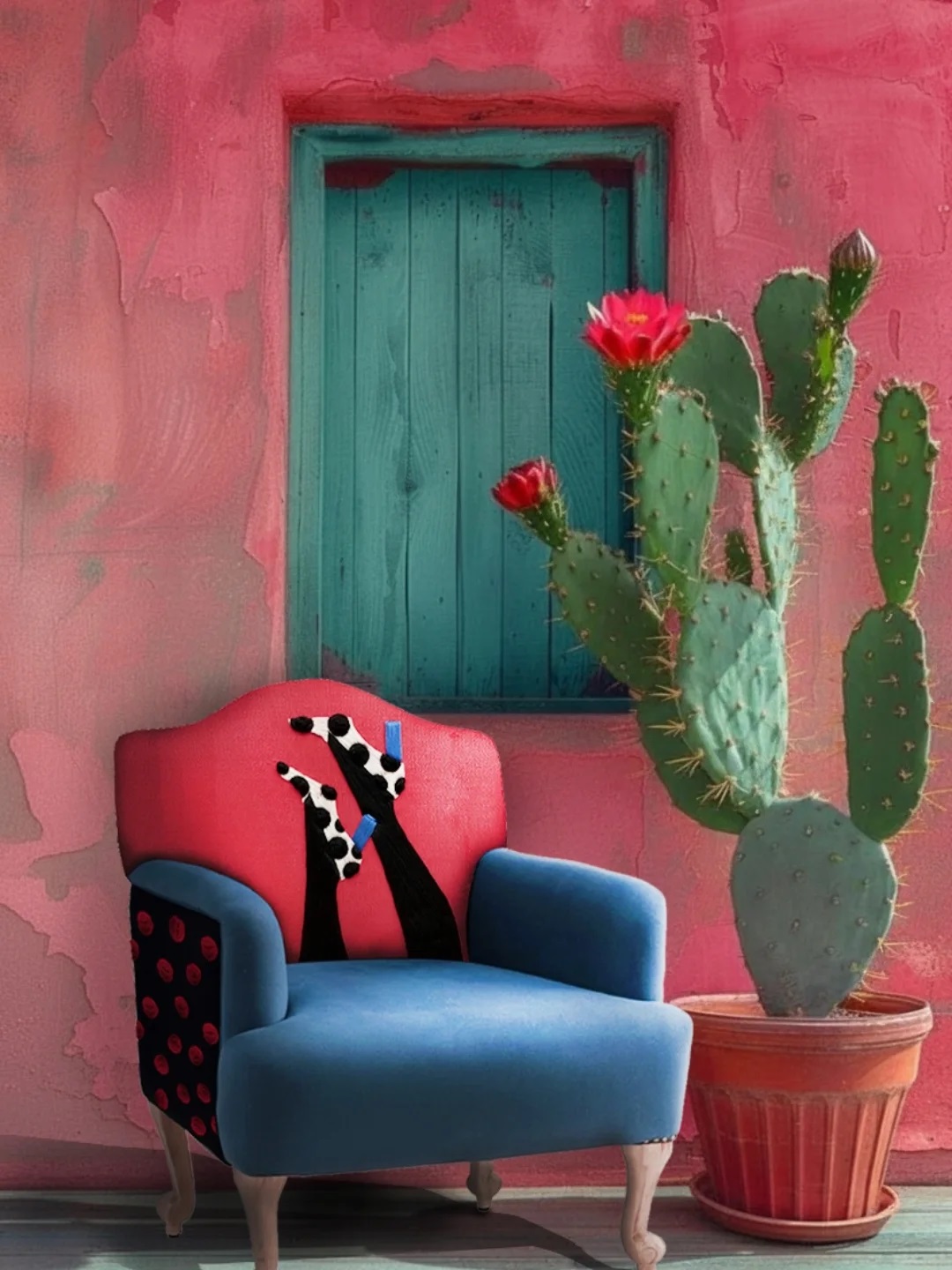 Poltrona em patchwork bordada