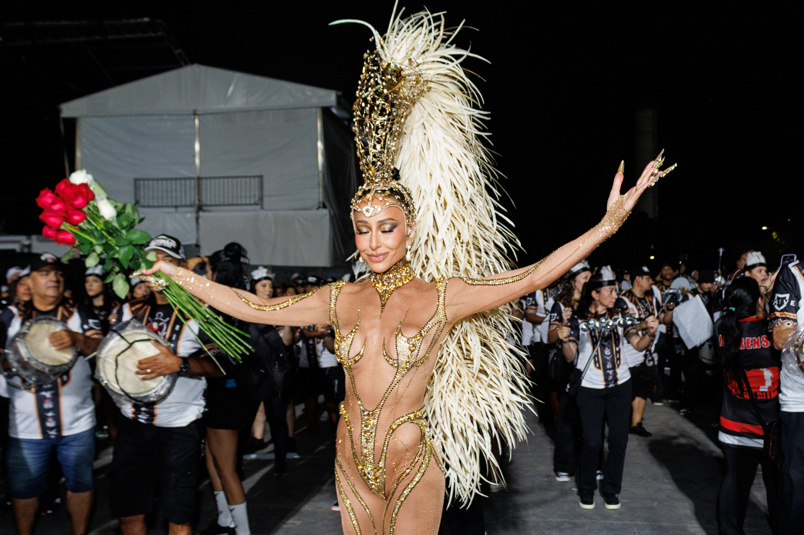 Sabrina Sato e mais rainhas de bateria comandam ensaios técnicos no Anhembi, em São Paulo