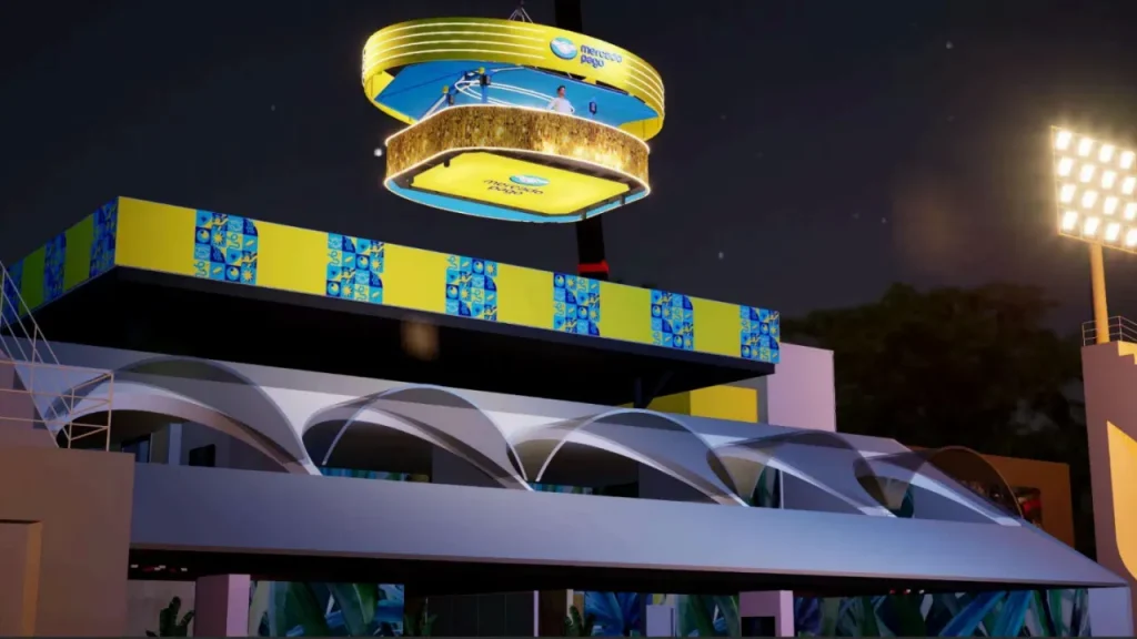 Camarote suspenso do Mercado Pago promete visão inédita da Sapucaí.