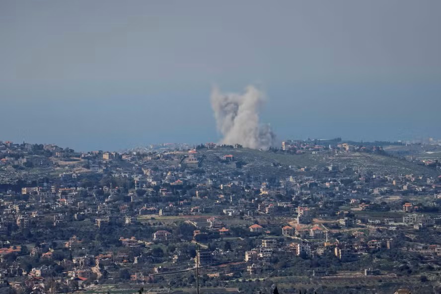 114090654 Seen From The Northern Israeli Lebanese Border Smoke Ascends From The Site Of An Israeli A
