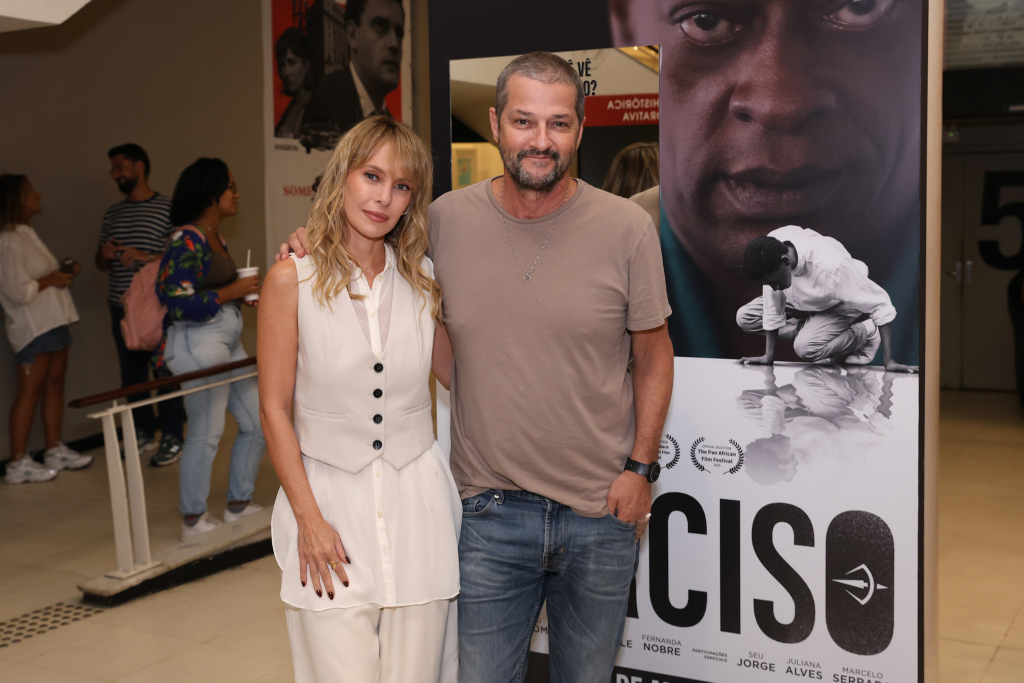 Fernanda Nobre E Marcelo Serrado na sessão-debate do filme Narciso. Fotos: Roberto Filho/Brazil News