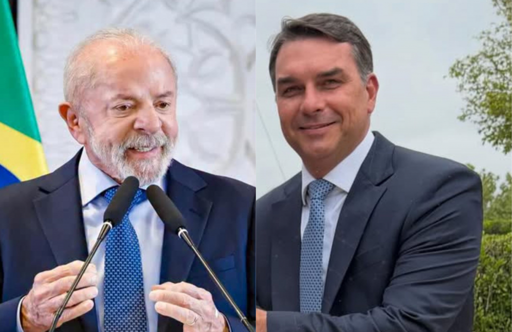 Pesquisa Datafolha mostra proximidade entre Lula e Flávio Bolsonaro. Fotos: Reprodução/Instagram