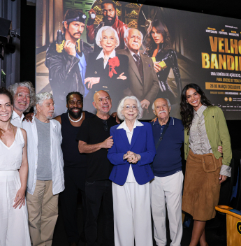 Fernanda Montenegro, Bruna Marquezine e Lázaro Ramos participam de sessão exclusiva do filme “Velhos Bandidos” no Rio