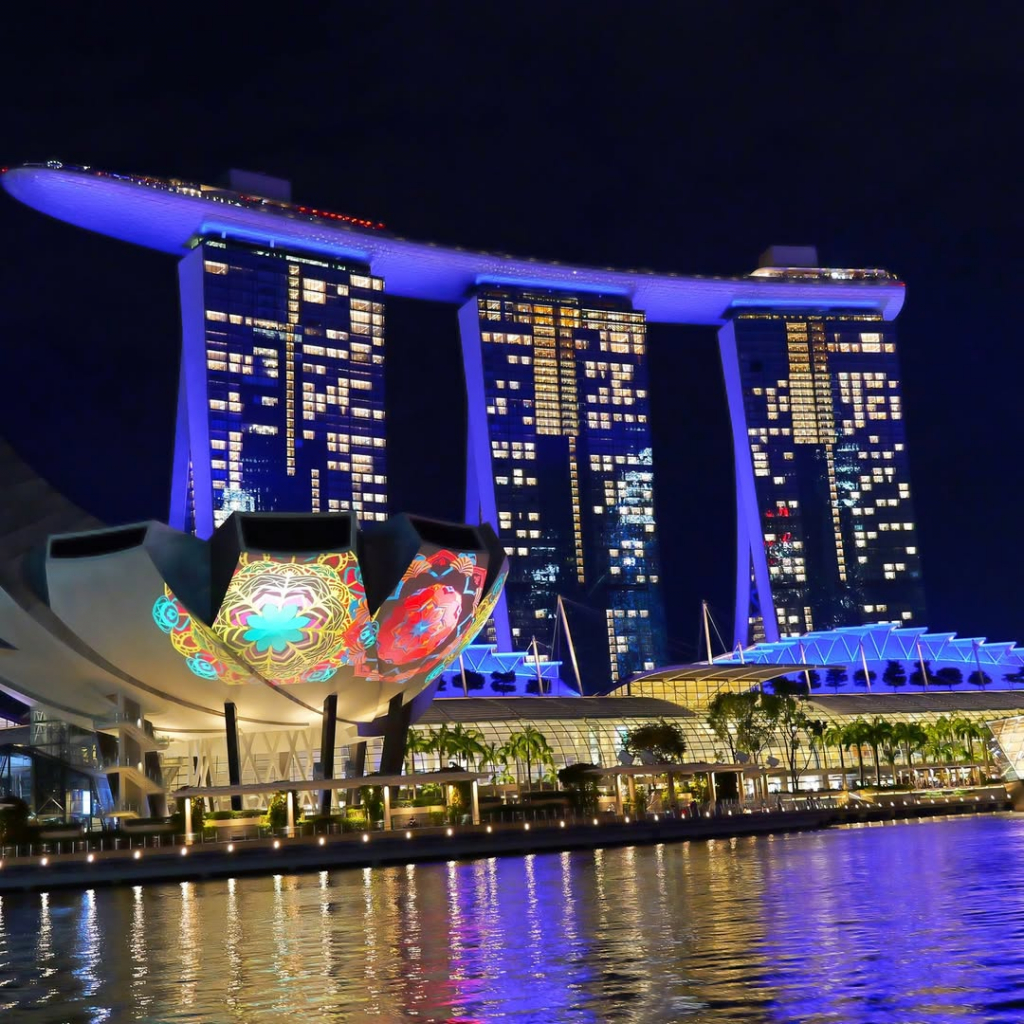 Iconic Marina Bay Sands Hotel At Night #singapore #travel #marinasands (2)