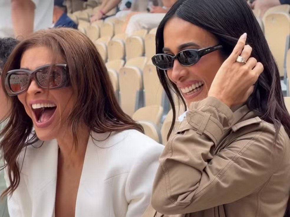 Juliana Paes e Silvia Braz acompanham João Fonseca no Grand Slam de Roland Garros
