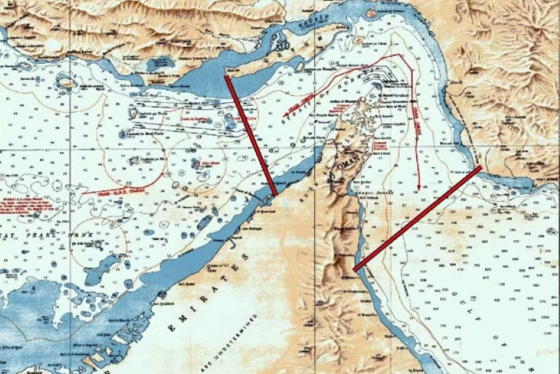 Mapa Estreito De Ormuz, Linhas Vermelhas