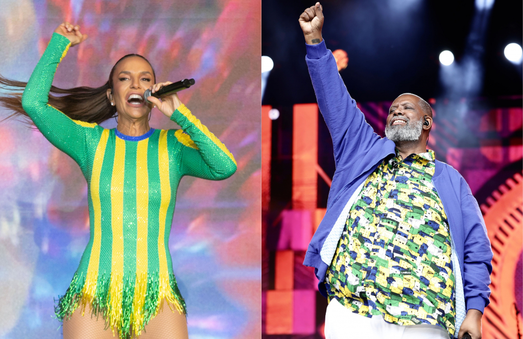 Ivete Sangalo e Péricles comandam a Arena Brasileira na estreia do Brasil na Copa do Mundo de 2026 = Fotos: Iwi Onodera e Manuela Scarpa/ Brazil News