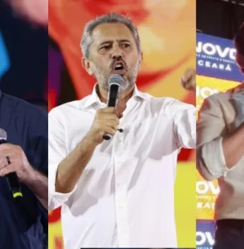 Ciro, Elmano e Pedro Brito se enfrentam neste domingo no primeiro debate pelo Governo do Ceará