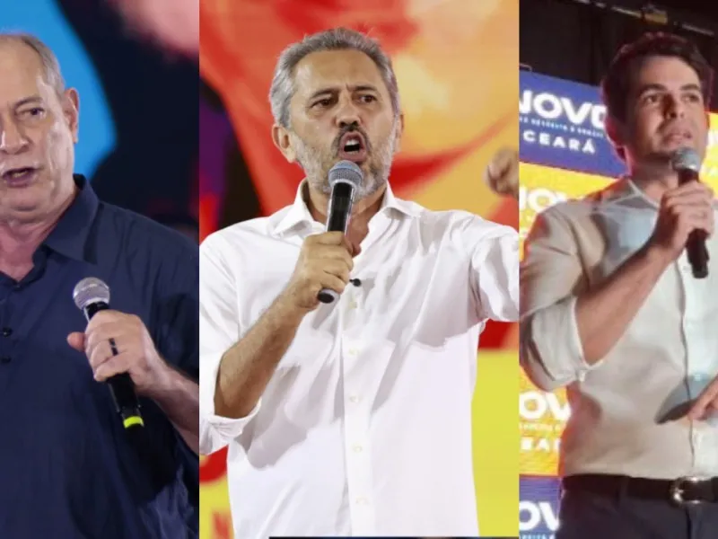 Ciro, Elmano e Pedro Brito se enfrentam neste domingo no primeiro debate pelo Governo do Ceará