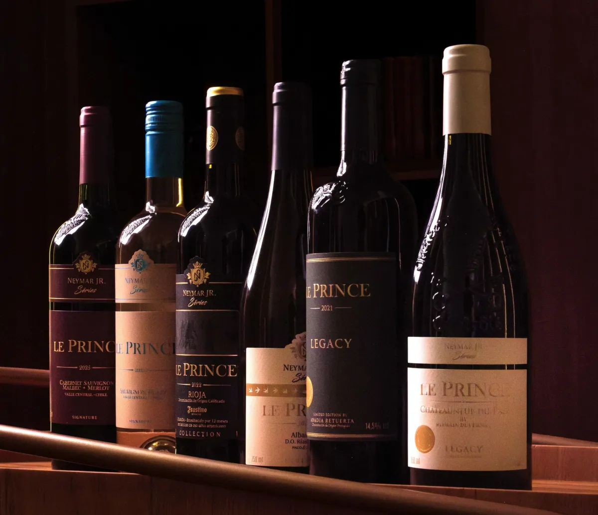 Neymar amplia os investimentos e apresenta a Le Prince, marca de vinhos com rótulos produzidos na França, na Espanha e no Chile
